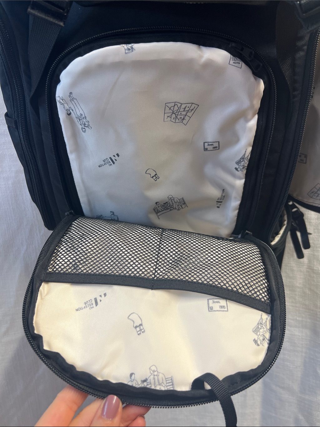 No Reception Club The Getaway Travel Backpack With Compartments Black — image 3 of 8